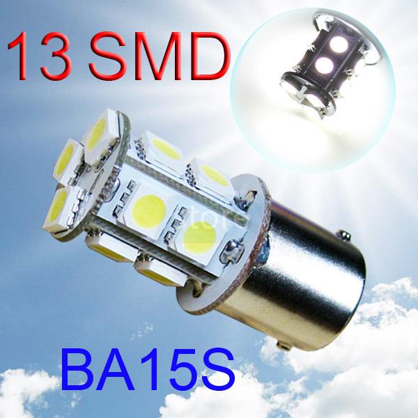 1156 ba15s 13 smd pure white tail brake turn signal led car light bulb lamp