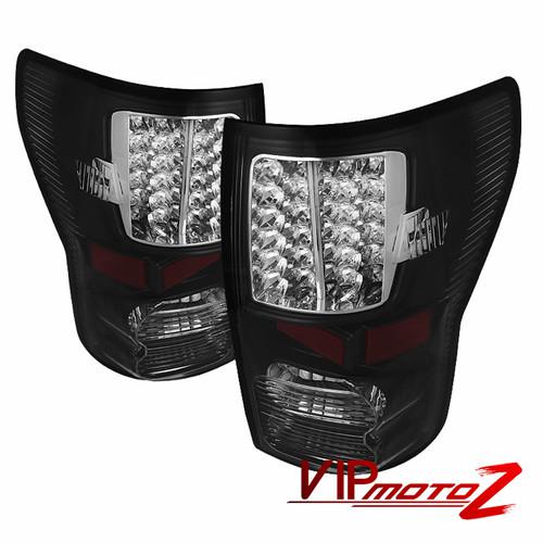 07-13 toyota tundra trd pickup black/chrome diamond led tail lights brake lamps