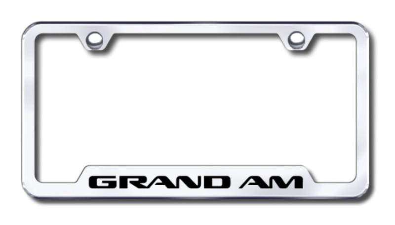 Gm grand am  engraved chrome cut-out license plate frame made in usa genuine