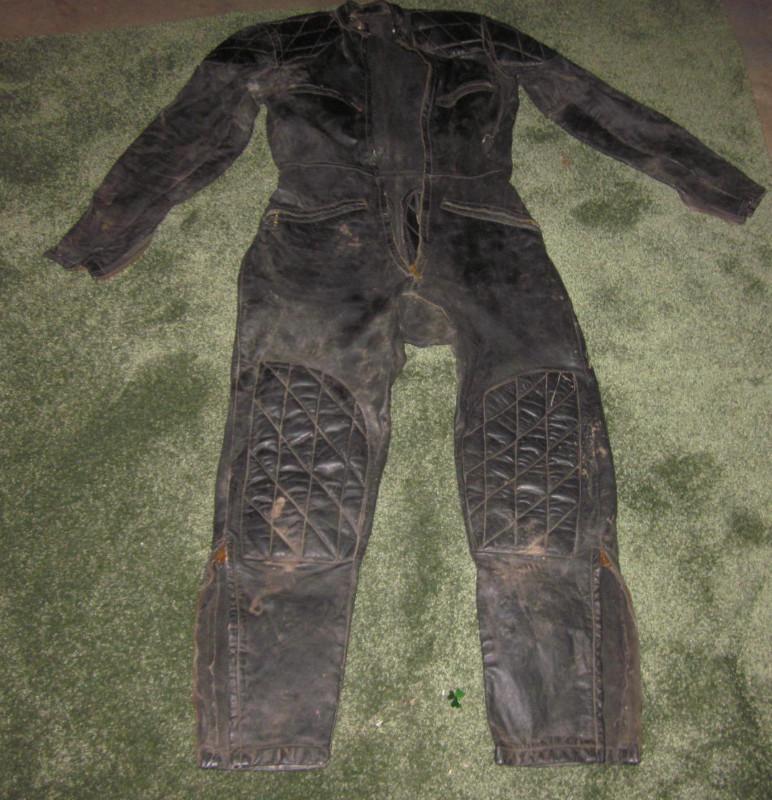 Vintage leather motorcycle full body suit 1940's??