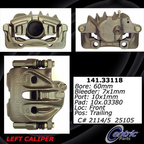 Centric 141.33118 front brake caliper-premium semi-loaded caliper