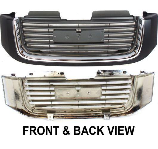 02-09 gmc envoy xl xuv chrome & black front end grill grille