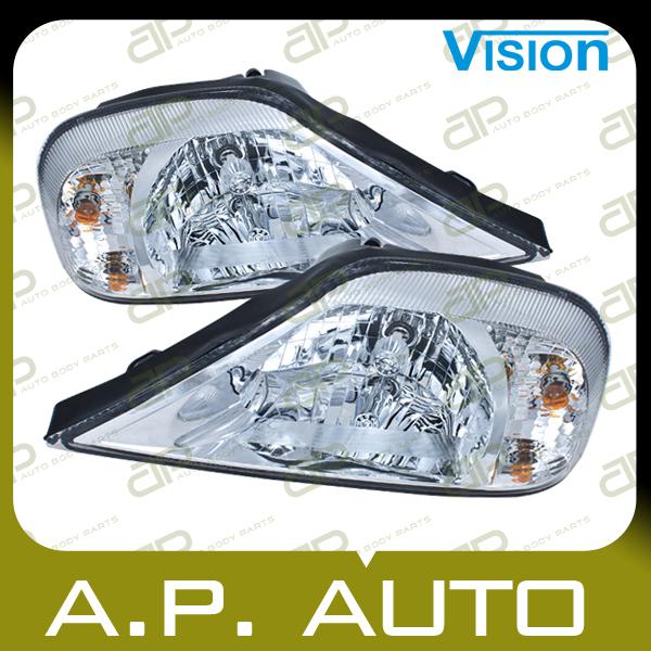 Pair head light lamp assembly 00-02 mercury sable gs ls premium lh+rh new