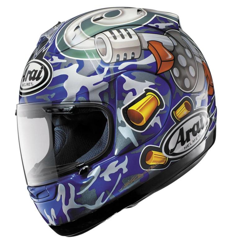 Arai shield cover set for rx7 corsair - blue tommy gun