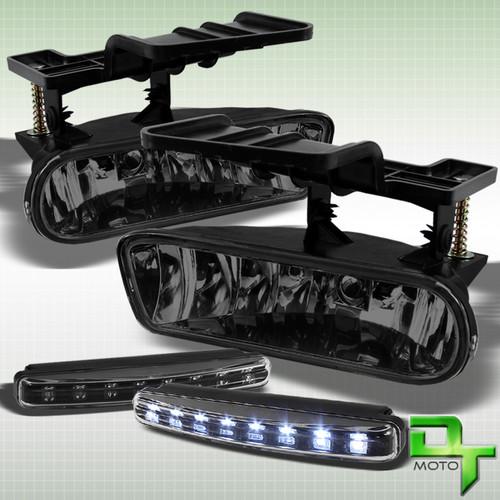 99-02 silverado 00-06 tahoe suburban smoked fog lights +drl led bumper lamps