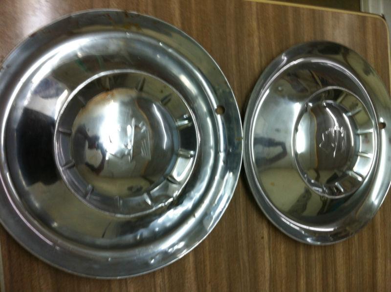 54 55 mercury 15-inch hubcaps (2x)