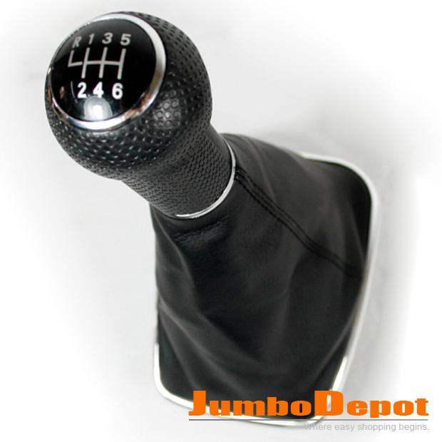 For jetta 6 speed chrome black gear shift knob gaitor boot hot warranty 1 pcs