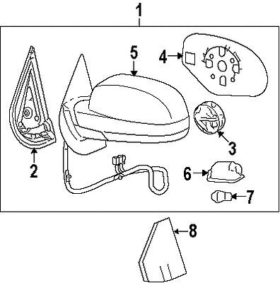 Gmc 25775835 genuine oem factory original mirror assy