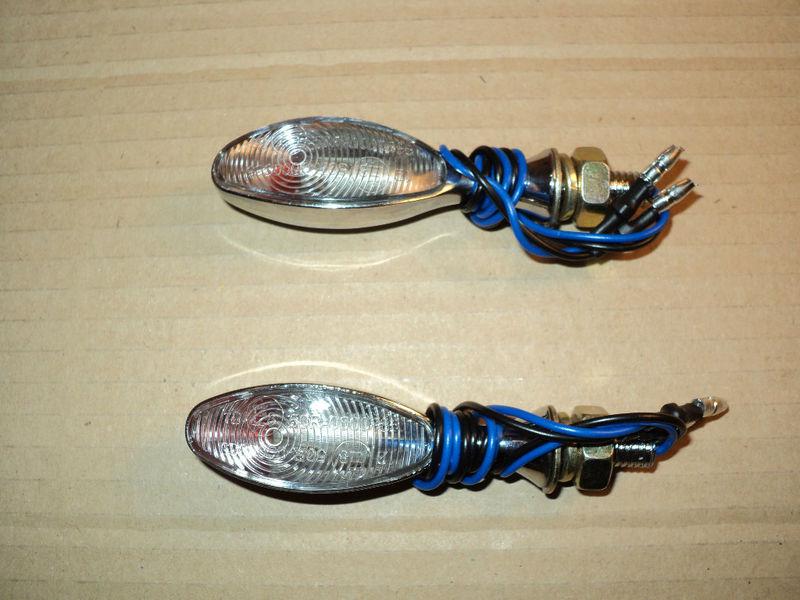 ►2x blinker chrome mini halogen moto guzzi v 35 imola,v 35 imola ii,v35tt,750 sp