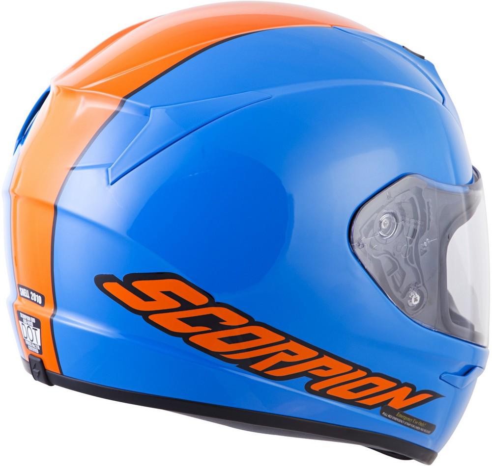 Scorpion exo-r410 split street helmet - blue/orange