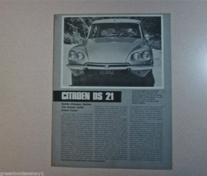 1971 citroen ds 21 road test magazine brochure