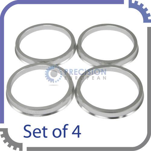 4pc aluminum hubrings | 56.1mm car hub to 73.1mm wheel bore | id 56 | od 73