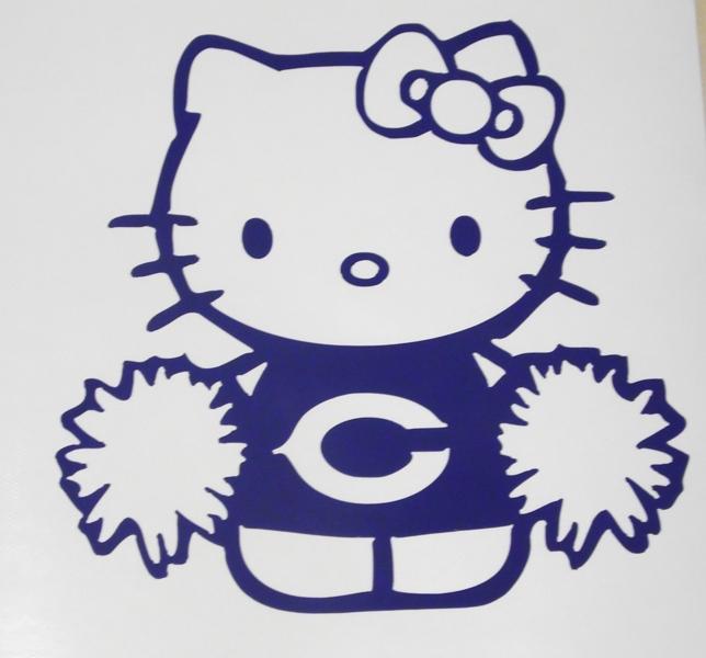 Hello kitty cheerleader chicago bears car window vinyl decal sticker football