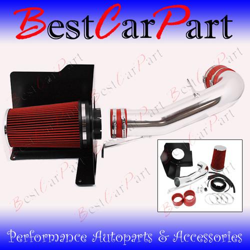 Bcp red 07-08 yukon/tahoe 4.8/5.3l v8 heat shield cold air intake + filter