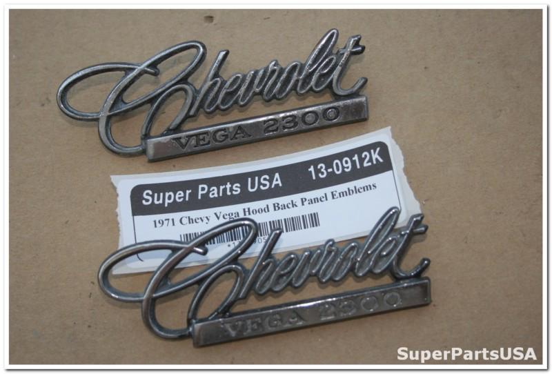 1971 chevrolet vega hood trunk emblems badge 13-0912k