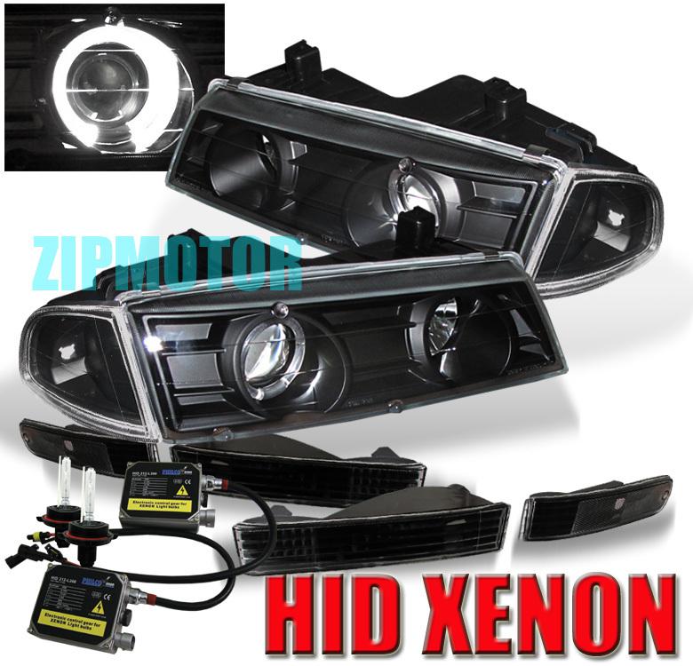 92-96 honda prelude projector head light+corner+hid blk