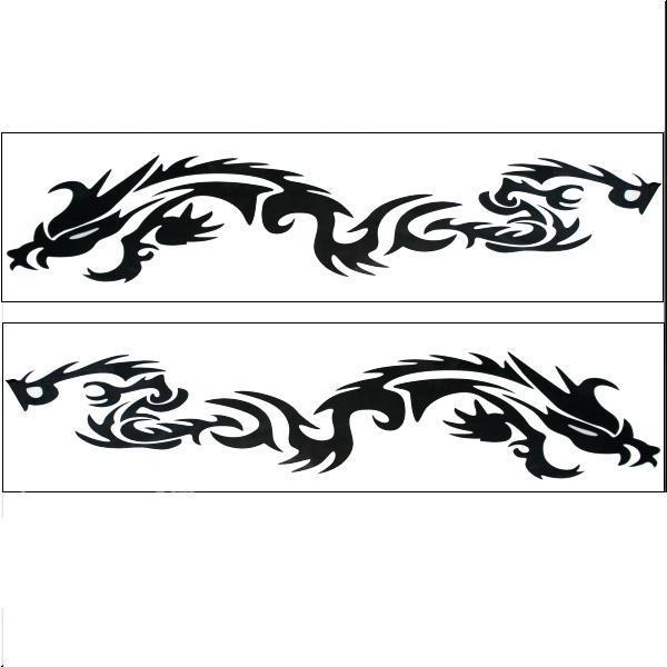 Car two side  body decoration decal sticker black x 2 pieces no.3