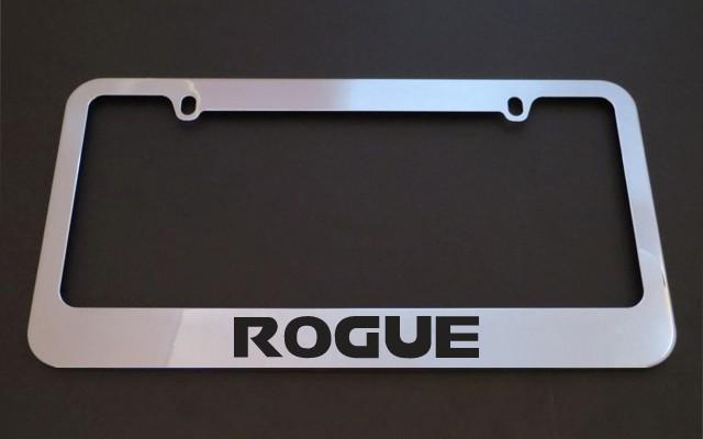 1 brand new nissan rogue chrome metal license plate frames + screw caps