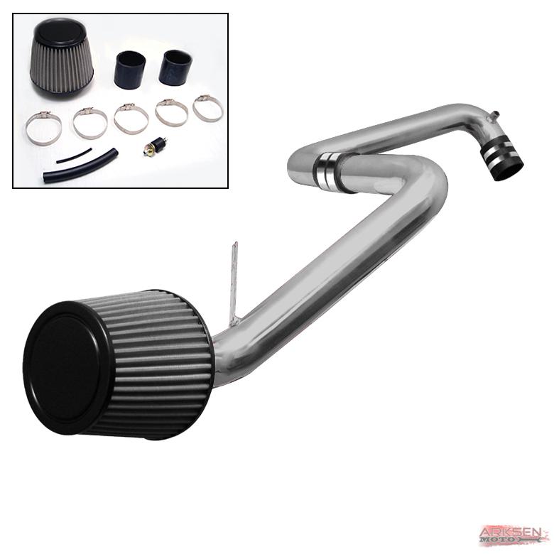 01-05 honda civic at polished cold air intake induction + filter system set