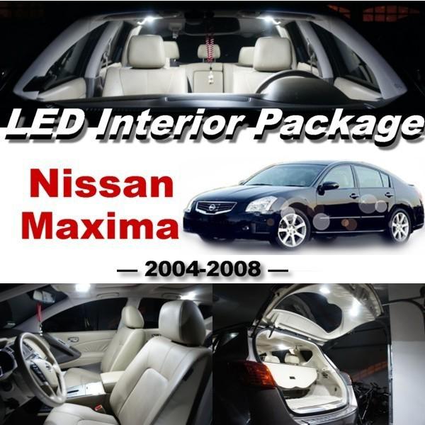 9 x xenon white led lights interior package kit for 2004 - 2008 nissan maxima