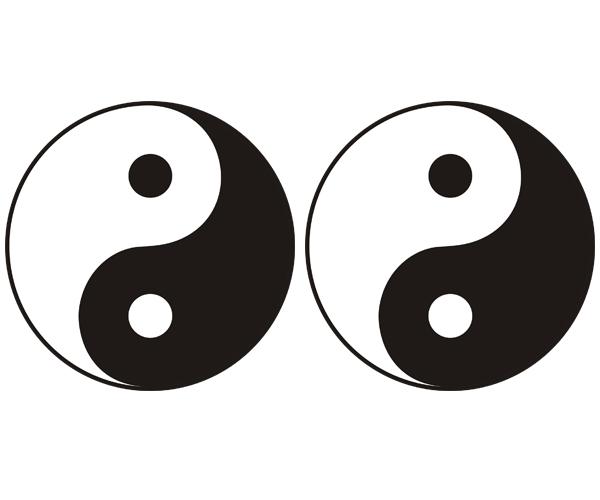 Yin yang decal set 4"x4" chinese symbol ying taijitu car vinyl sticker zu1