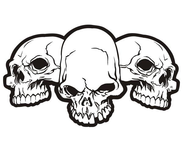 Skulls decal 5"x3" skull crossbones biker motorcycle helmet sticker s4 zu1