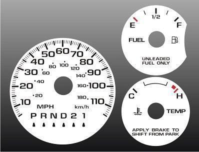 1995-1999 chevrolet cavalier instrument cluster white face gauges 95-99