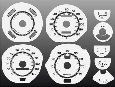 1971-1973 ford mustang instrument cluster white face gauges 71-73