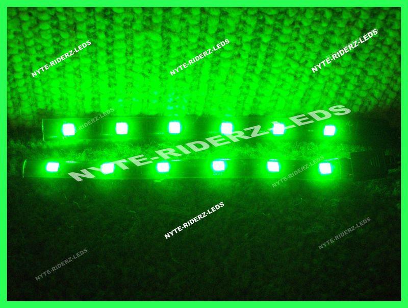 Green 5050 smd led strips pair of 6 inch strips fits all  harley honda triumph