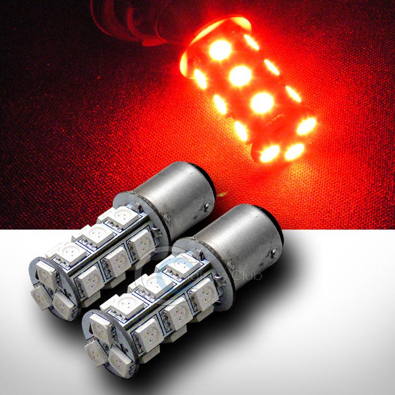 2pc red 1157 bay15d 18x 5050 smd led stop/brake tail light lamp bulbs pair 12v