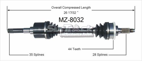 Surtrack perf axles mz-8032 cv half-shaft assembly-new cv axle shaft