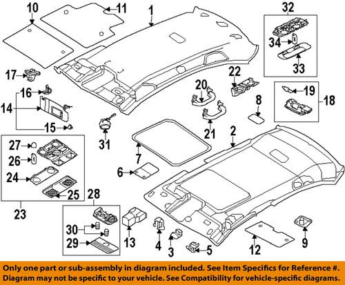 Volkswagen oem 5c6867501g5t5 interior-roof-headliner