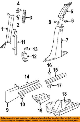 Mopar oem um22bd1ai interior-lower center pillar trim