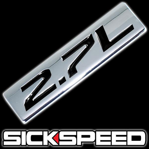 Chrome/black metal 2.7l engine race motor swap emblem badge for trunk hood door