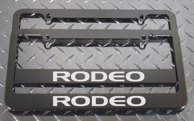 2 brand new isuzu rodeo gunmetal license plate frame + screw caps