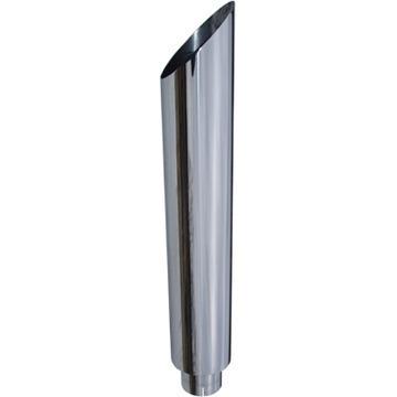 Chrome exhaust stack 6" to 5" mitre angle slash cut 48" truck stack