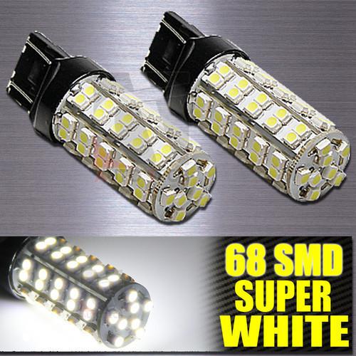 7443 6000k xenon white 68-led smd brake tail/stop light bulbs/bulb