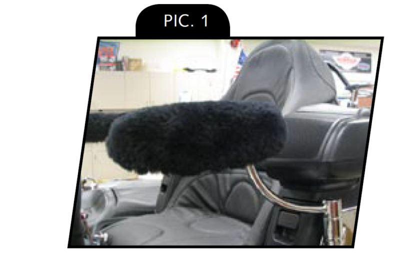 Kuryakyn motorcycle sheepskin comfort passenger arm rest cover (ea)  p/n 4112