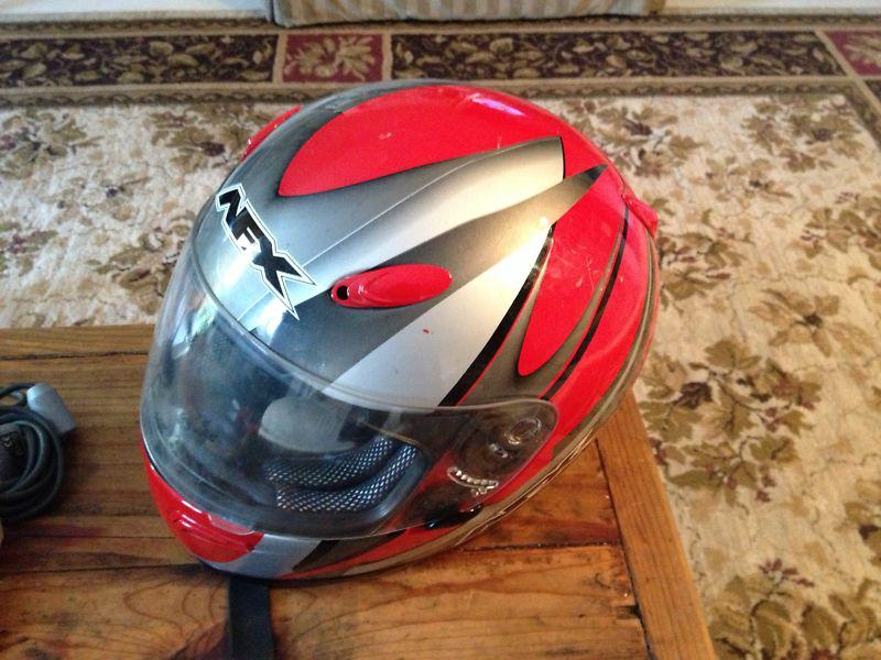  afx fx-96 red & silver motorcycle helmet