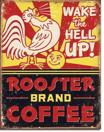 Vintage replica tin metal sign new rooster brand coffee decorative picture 1793