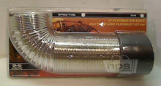 Spectre 8748 memory flex adjustable air duct hose 3" x 28" plastic chrome new