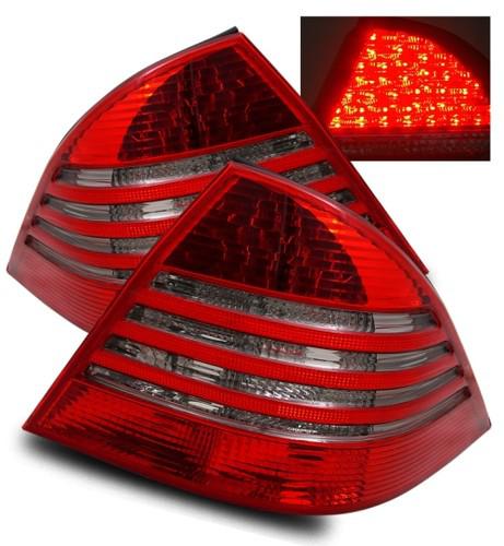 00-05 mercedes benz w220 s430/s500/s600/s55 red smoke led tail lights brake lamp