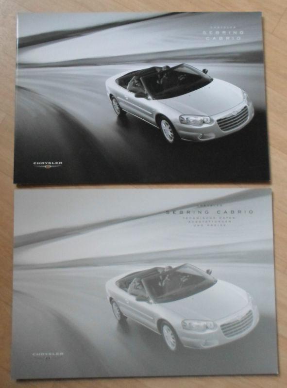 2004 chrysler sebring cabrio german original sales brochure catalog set dodge
