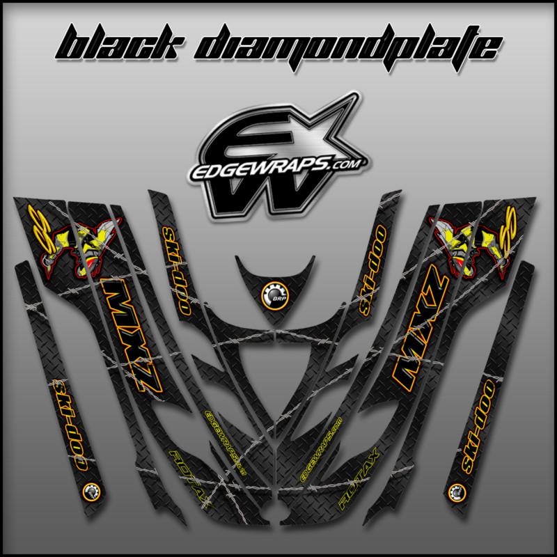 Ski doo zx sk 99, 00, 01,02,03 mxz 600 500 800 custom graphics - blk diamondplat