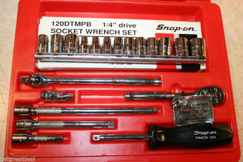 Snap-on tools 1/4" drive 6-point general socket set 20pc in storage tray old new