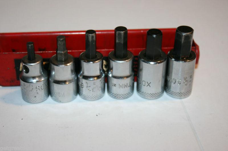 Mac tools 3/8" drive metric short hex socket driver set 6pc + tray