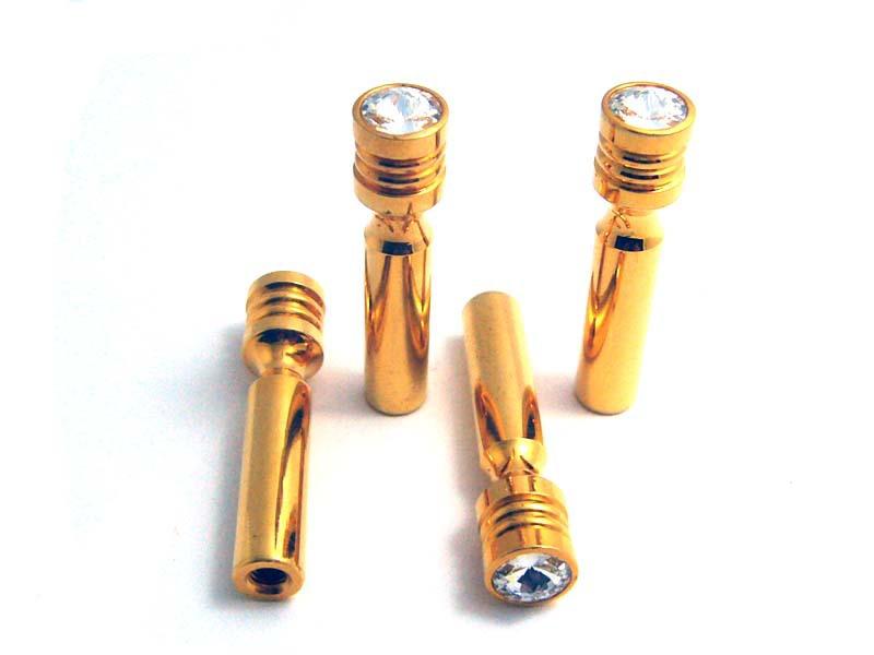 Set of crystal door lock pin yellow polished finished  (fits mercedes)