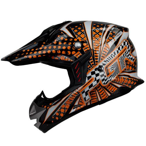 S m l xl ~ pgr sx01 black vortex motocross mx enduro dirt bike quads dot helmet