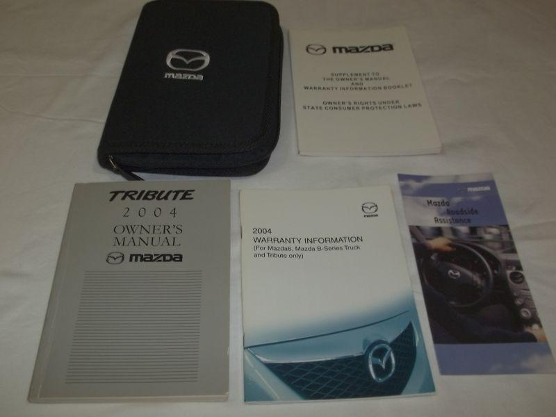 2004 mazda tribute owner manual 5/pc.set & black mazda premium zippered case.oem