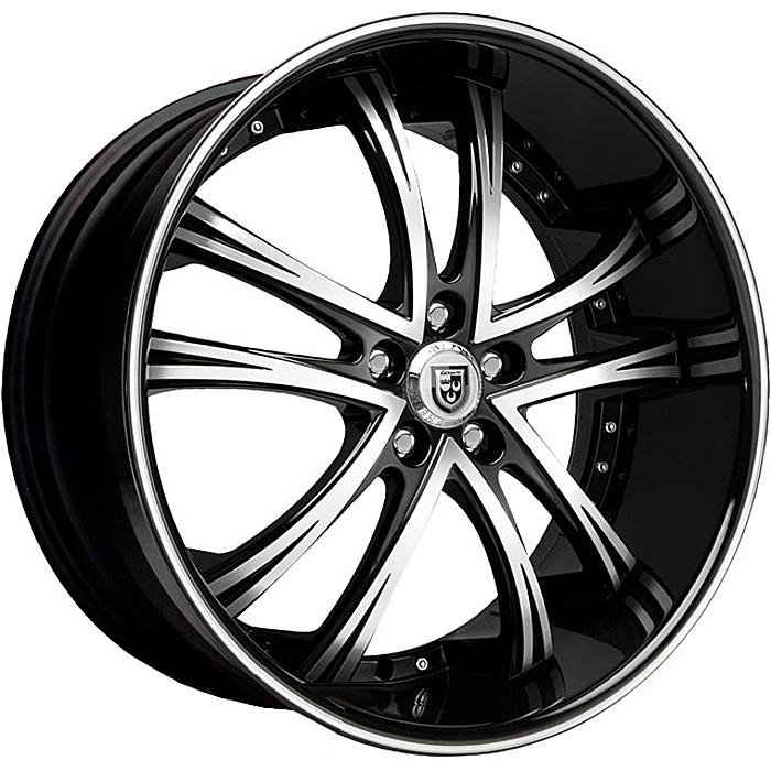 26" lexani lss-55 wheel set 26x10 black machined w/ black lip 26inch rims